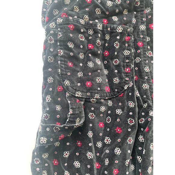 Girl's Vintage Black Floral Old Navy Bib Overalls Size 6/7 - Picture 5 of 6